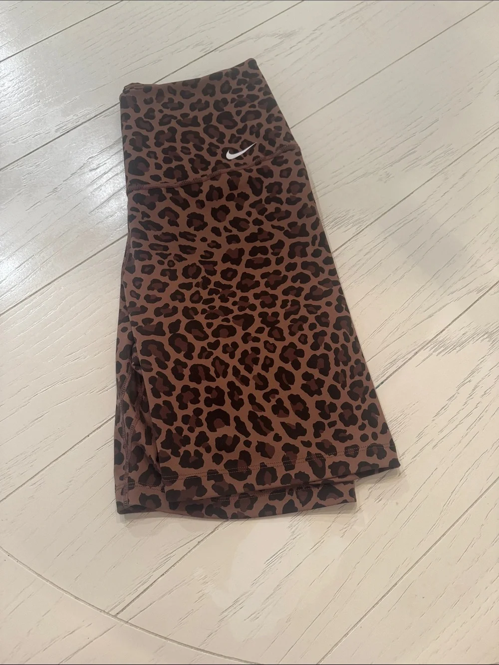 Nike Brown and Black Leopard Print Bike Shorts - Picture 4 of 4